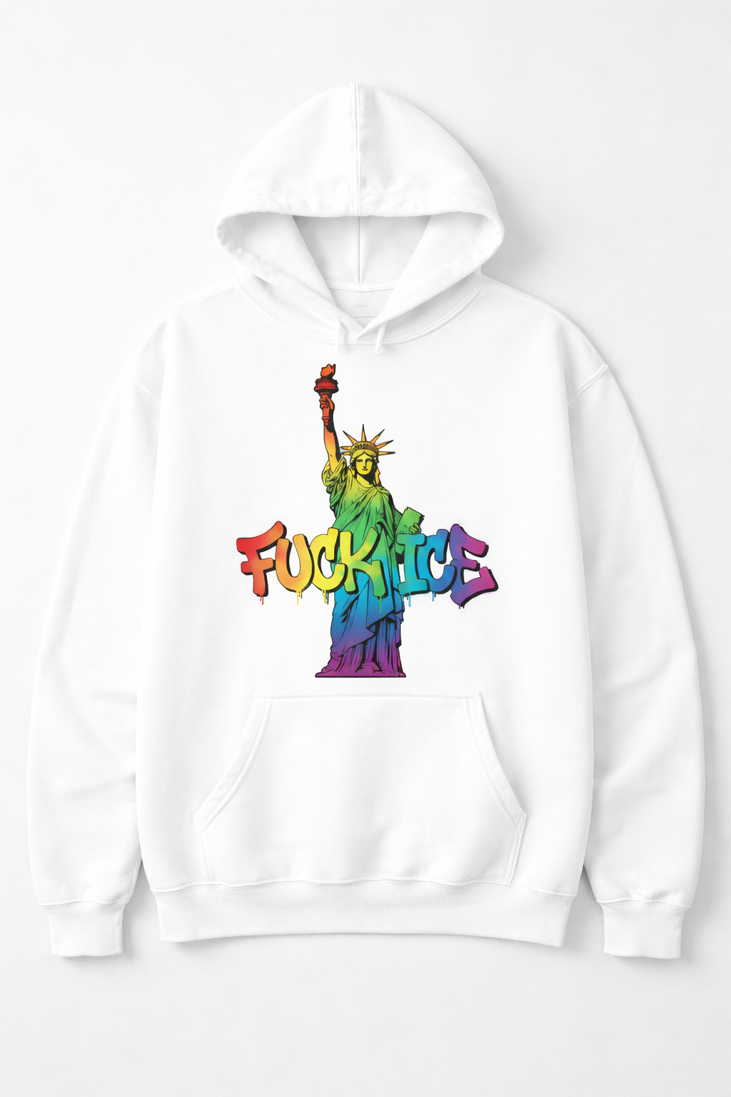 ANTI-ICE "RAINBOW STATUE OF LIBERITY F*** ICE" T SHIRT